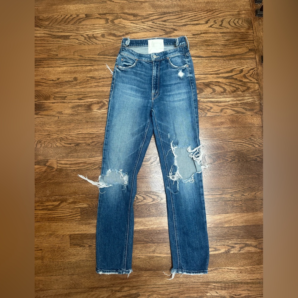MOTHER High Rise The Dazzler Shirt Wash: Your Treat or Mine? (pre-owned)